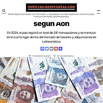 En Colombia aument� un 35% el valor de las transacciones en el mercado de fusiones y adquisiciones, seg�n Aon